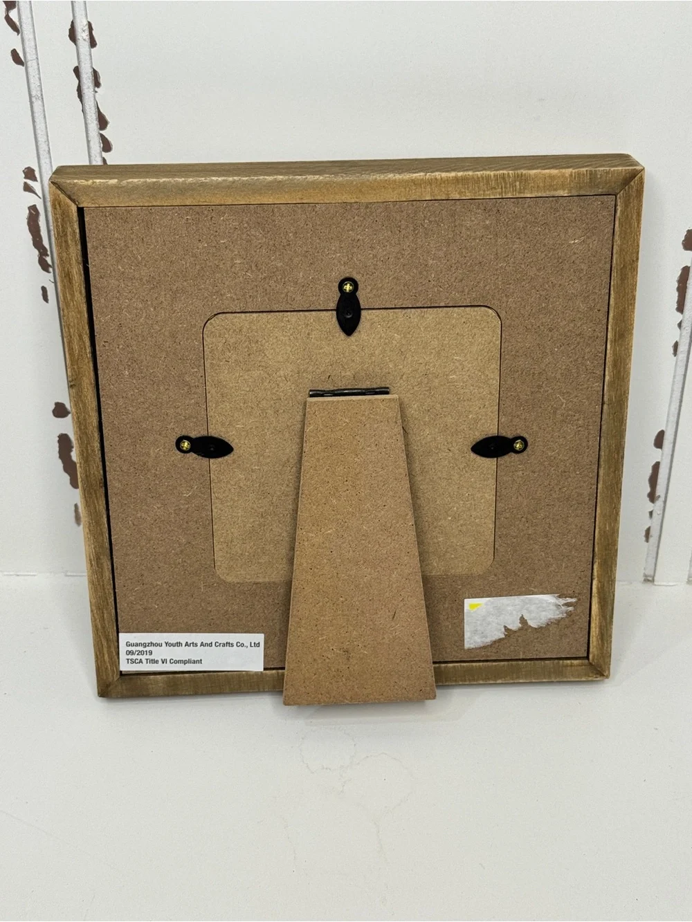 Wood Frame Photo Frame with Black & White Dot Mat - Neutral Brown